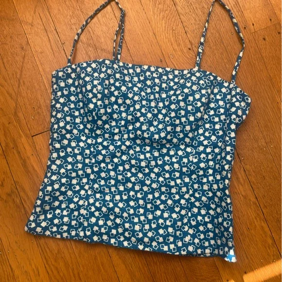 Reformation Overland Linen Top blue white, size 0, excellent condition - Picture 2 of 4